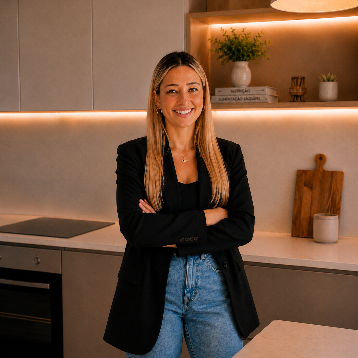 Inês Vaz na cozinha a preparar refeições saudáveis