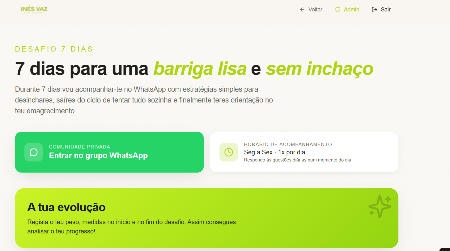 Página inicial do desafio
